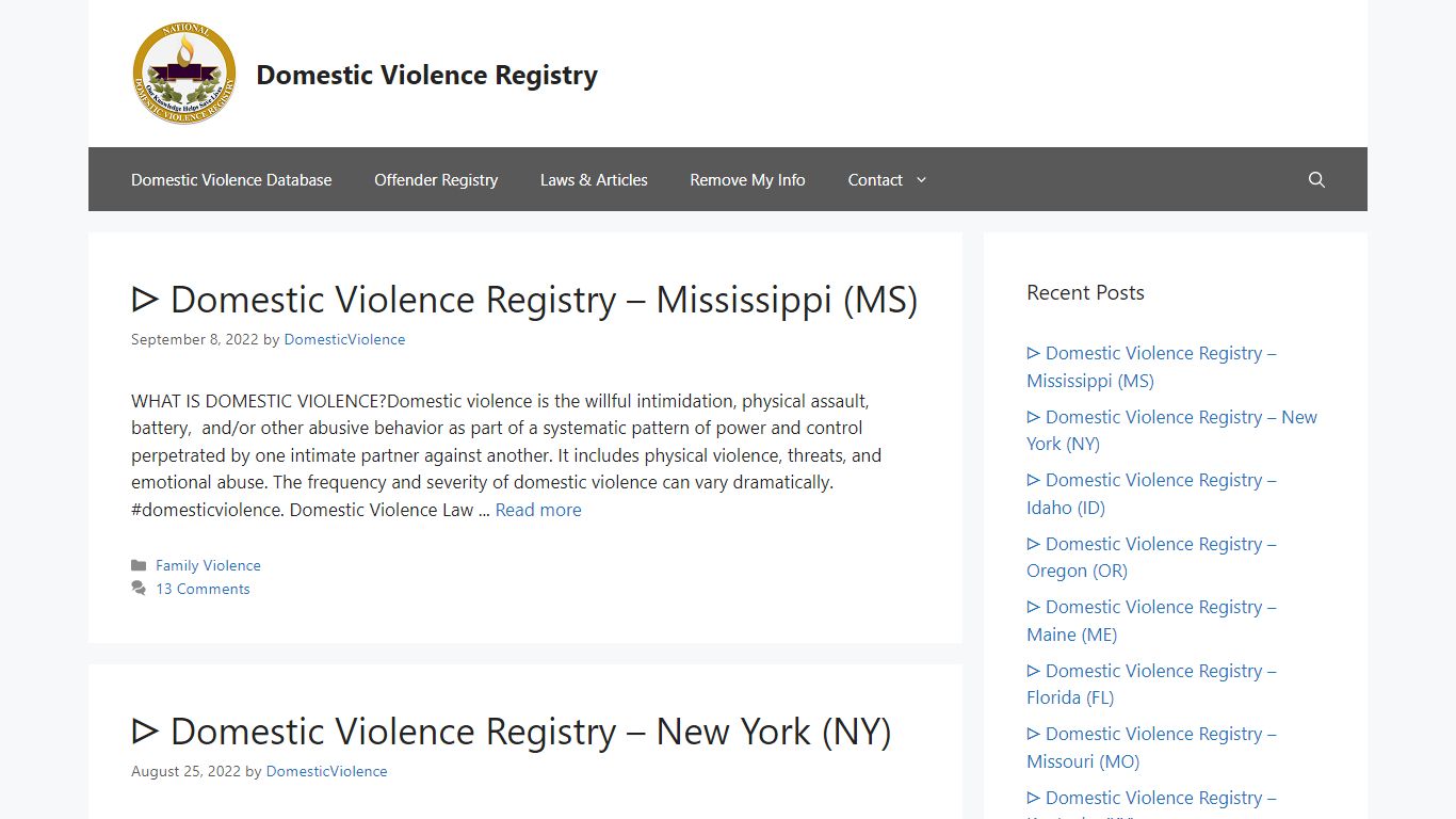 Domestic Violence Registry – The intent of this website is to ...