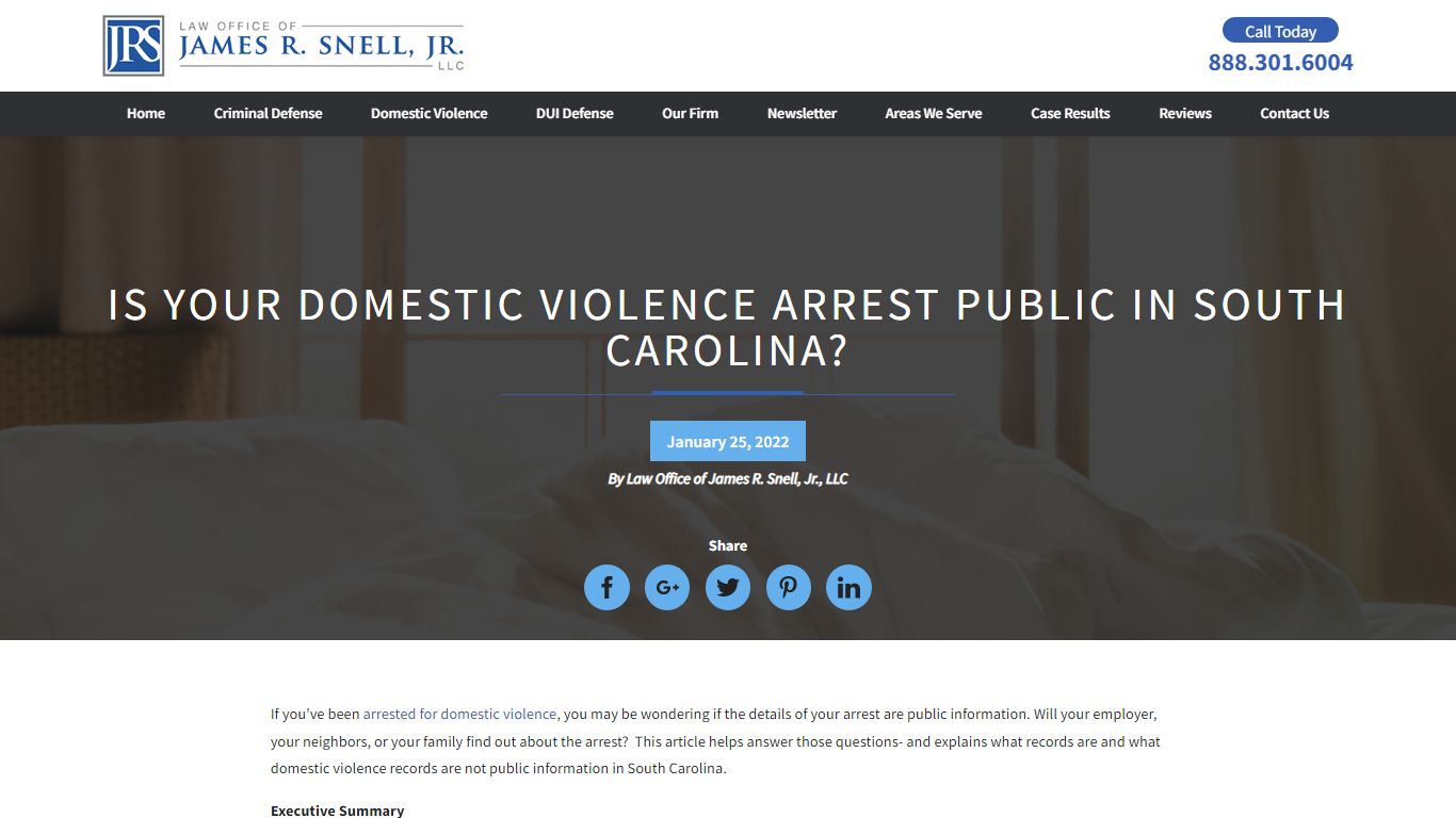Is your domestic violence arrest public in South Carolina?